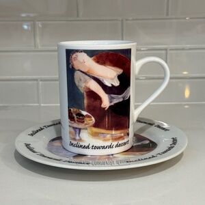 Vintage Erika Oller By House of Prill “inlined towards Dessert” mug and plate